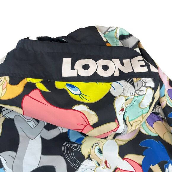 Members Only Looney Tunes Hooded Jacket Adult Sz L All Over Print Bugs Tweety - Picture 9 of 13